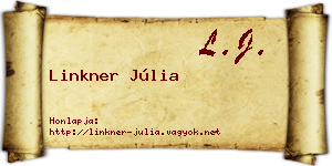 Linkner Júlia névjegykártya